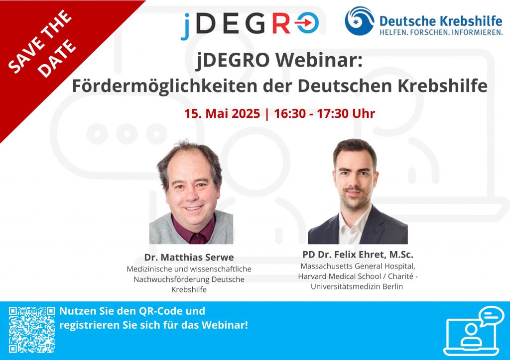 jDEGRO Webinar: Fördermöglichekiten der Deutschen Krebshilfe
