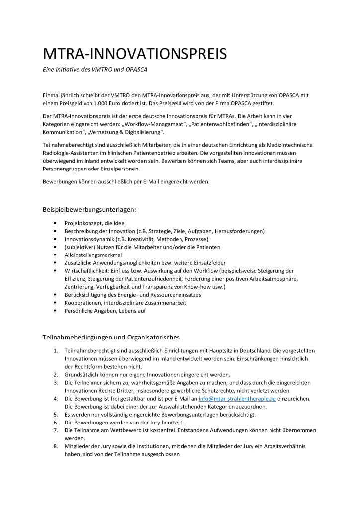 thumbnail of Ausschreibung Innovationspreis MTRA